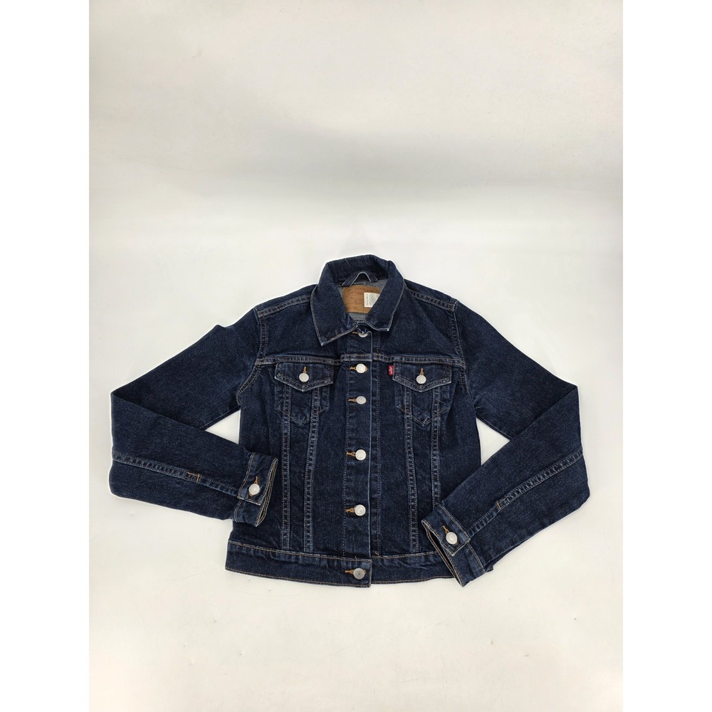 LEVI'S DENIM JACKET BLUE DARK WASH COTTON #77410-5424 SIZE SMALL - Picture 2 of 9